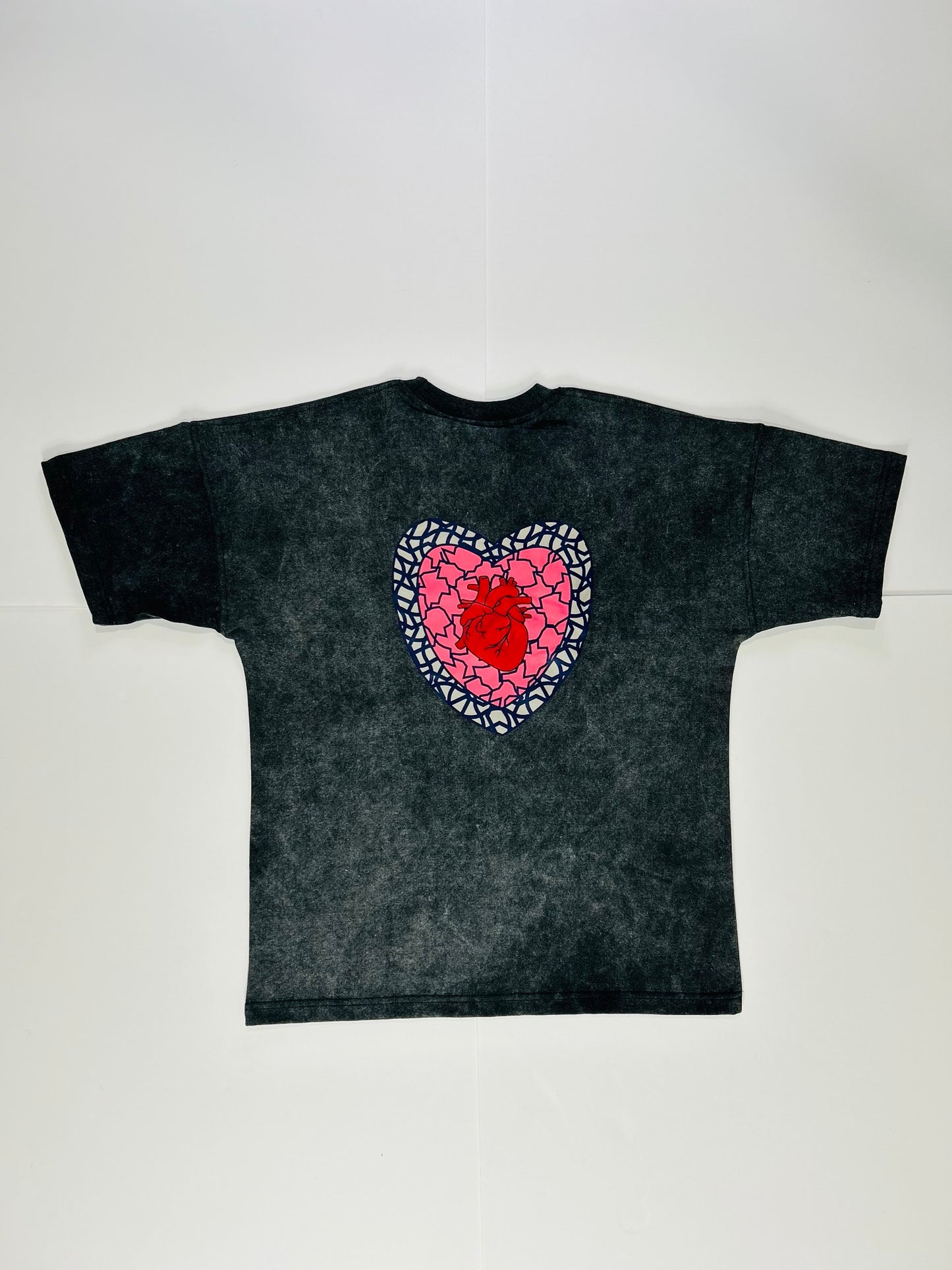 BEAU Apparel Acid Wash Oversized Black Graphic Tee Back View