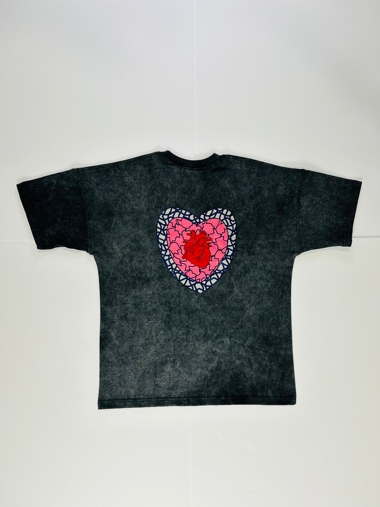 BEAU Apparel Acid Wash Oversized Black Graphic Tee Back View